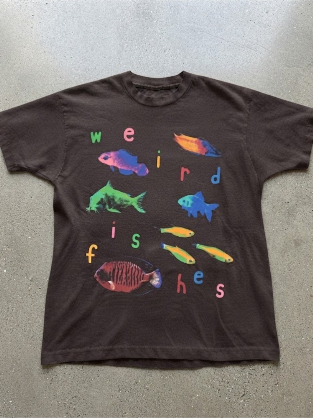 Radiohead Weird Fishes Graphic Brown Cotton Gildan T-shirt
